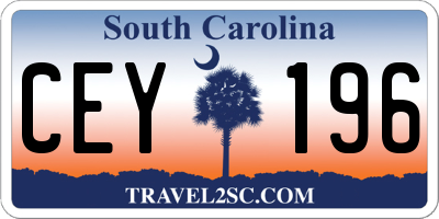 SC license plate CEY196