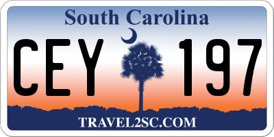 SC license plate CEY197