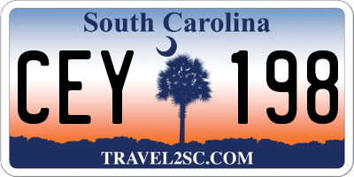 SC license plate CEY198