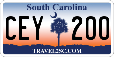 SC license plate CEY200