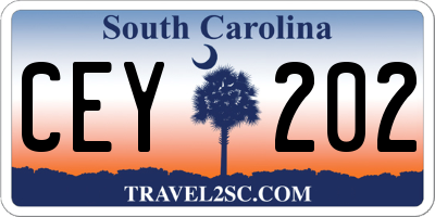 SC license plate CEY202
