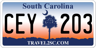 SC license plate CEY203