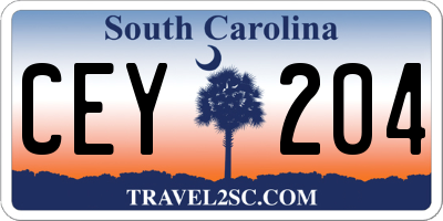 SC license plate CEY204