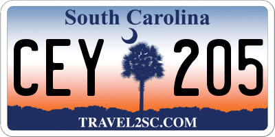 SC license plate CEY205