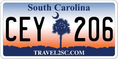 SC license plate CEY206