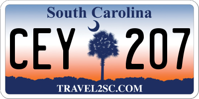 SC license plate CEY207