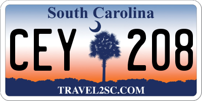SC license plate CEY208