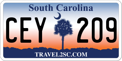 SC license plate CEY209