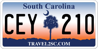 SC license plate CEY210