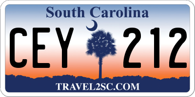 SC license plate CEY212