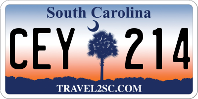 SC license plate CEY214