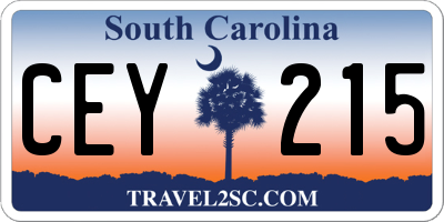 SC license plate CEY215