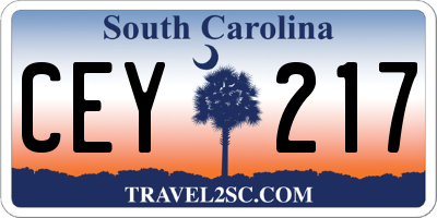 SC license plate CEY217