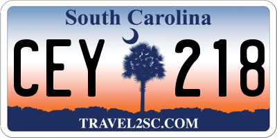 SC license plate CEY218