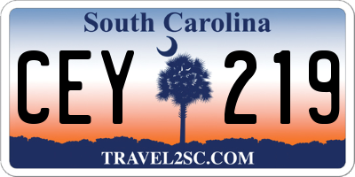 SC license plate CEY219