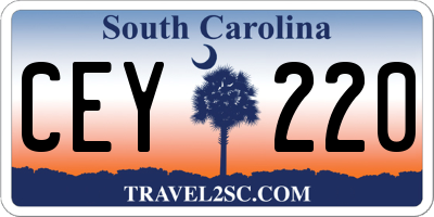 SC license plate CEY220