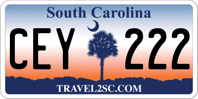 SC license plate CEY222
