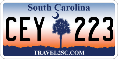 SC license plate CEY223