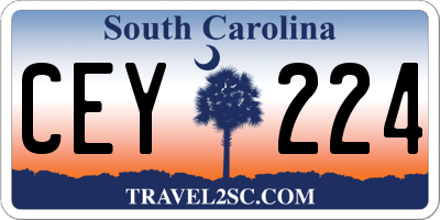 SC license plate CEY224