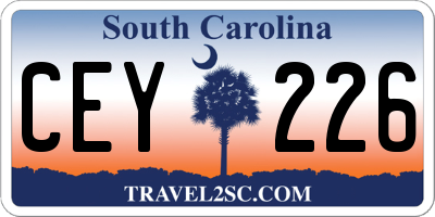 SC license plate CEY226