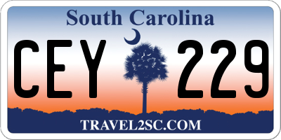 SC license plate CEY229