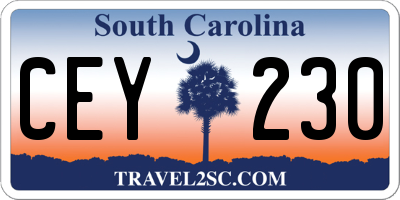 SC license plate CEY230