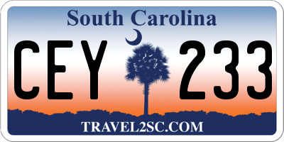SC license plate CEY233