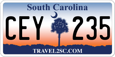 SC license plate CEY235
