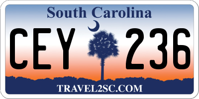 SC license plate CEY236
