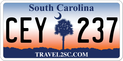 SC license plate CEY237