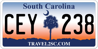 SC license plate CEY238