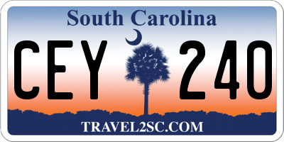 SC license plate CEY240