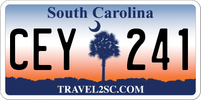 SC license plate CEY241