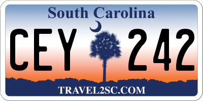 SC license plate CEY242