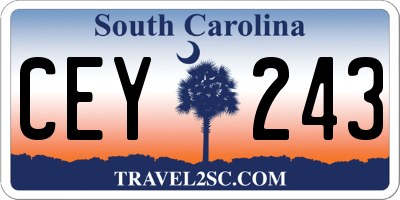 SC license plate CEY243