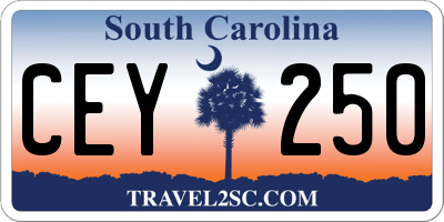 SC license plate CEY250