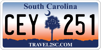 SC license plate CEY251