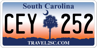 SC license plate CEY252