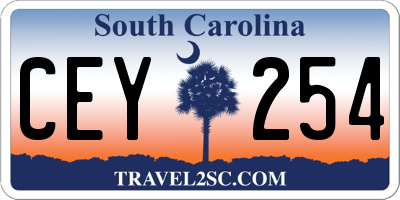 SC license plate CEY254