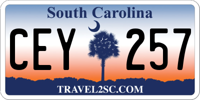 SC license plate CEY257