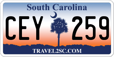 SC license plate CEY259