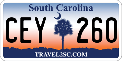 SC license plate CEY260