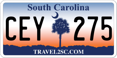 SC license plate CEY275