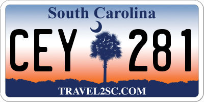 SC license plate CEY281