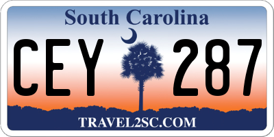 SC license plate CEY287
