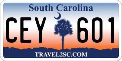SC license plate CEY601