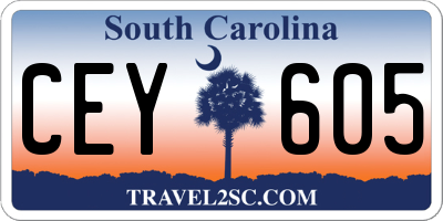 SC license plate CEY605