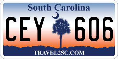 SC license plate CEY606
