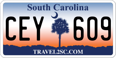 SC license plate CEY609