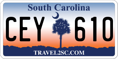 SC license plate CEY610